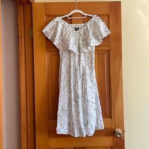 Chelsea and Theodore White with Black Splatter Dress Size Large